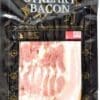 Package of Gamze Smokehouse streaky bacon, black packaging, free-range, all-natural, gluten-free.