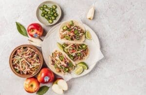 Easy Pork Tacos with KANZI® Apple Cabbage Slaw