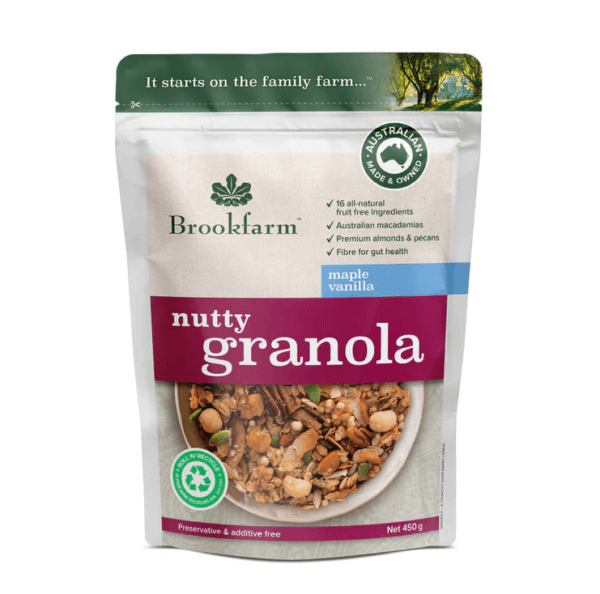 BROOKFARM GRANOLA NUTTY MAPLE VANILLA