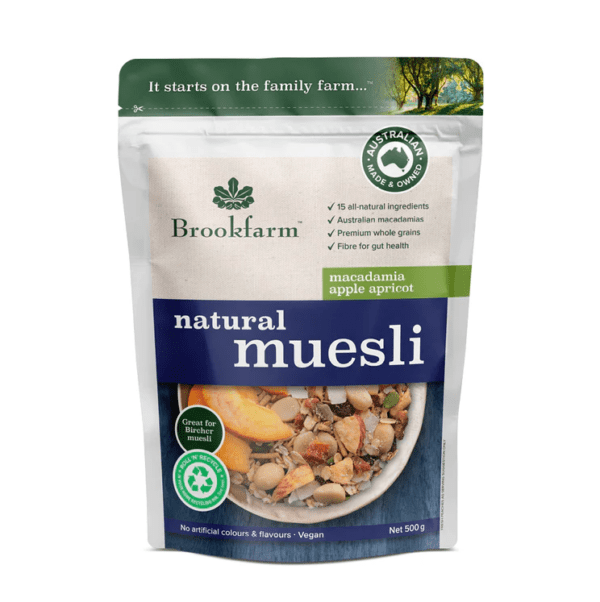 BROOKFARM NATURAL APRICOT APPLE MUESLI