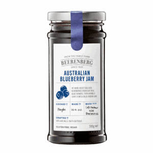 Beerenberg Australian Blueberry Jam, gluten-free, vegan, 300g, made in Adelaide Hills.