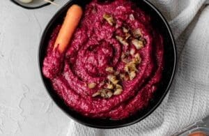 Beetroot onion caramlised dip