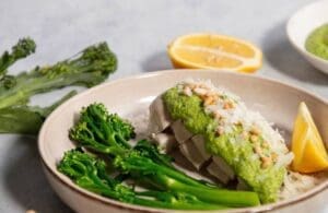 Broccolini Pesto with Poached Chicken