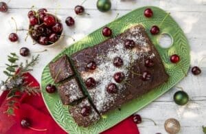 Choc Cherry Brownie Slice