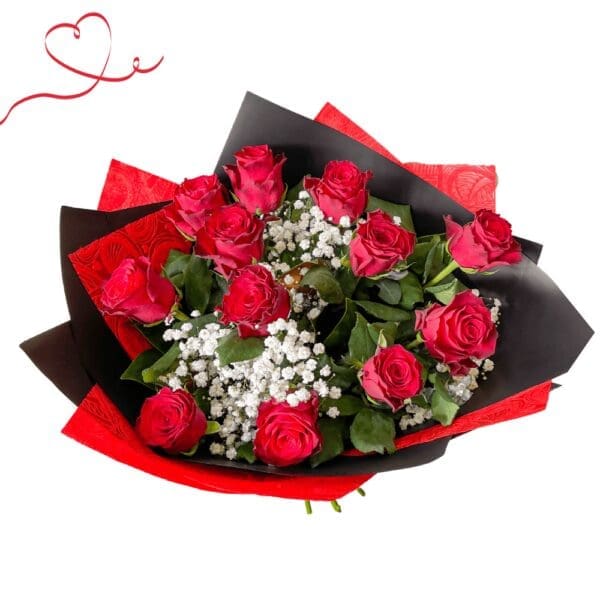 VALENTINES DOZEN RED COLOMBIAN ROSES