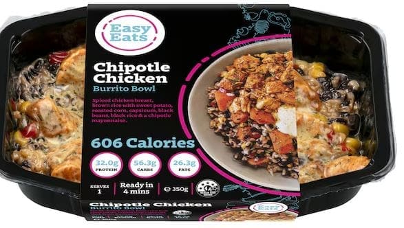 EASY EATS MEALS CHIPOTLE CHICKEN BURRITO BOWEL