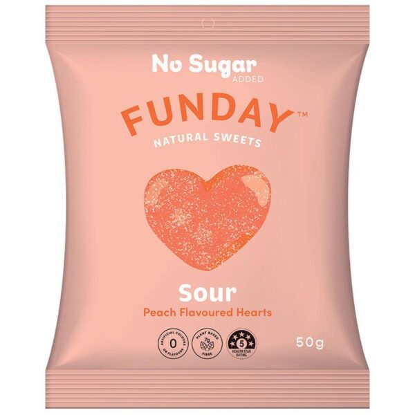 FUNDAY SOUR PEACH HEARTS