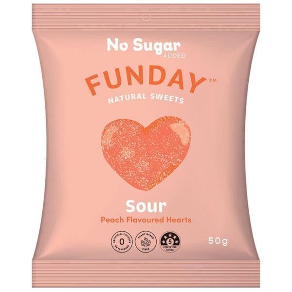 FUNDAY SOUR PEACH HEARTS