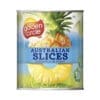Can of Golden Circle Australian sliced pineapple in syrup, 850g, no artificial additives.