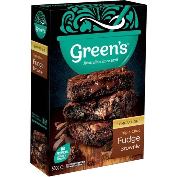 GREENS BROWNIE TRIPLE CHOC FUDGE BROWNIE