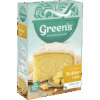 Box of Green's Golden Butter Cake mix, green/yellow, 440g, includes icing mix, no artificial colors.