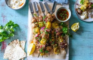 Grilled Chicken and Kiwifruit Skewers