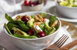 
Zesty Cherry Salad with Salmon and Walnuts