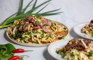 ulie Goodwin’s Crunchy Wombok, Beef and Noodle Salad