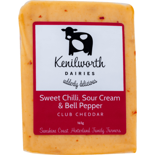 KENILWORTH DAIRIES SWEET CHILLI SOUR CREAM AND BELL PEPPER CHEDDAR