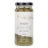 King Valley coriander cashew pesto jar, vegan, gluten-free, 250ml, black lid, white label.