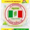 La Banderita 10 flour tortillas package, Mexican flag colors, 0g trans fat highlighted.