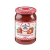 Glass jar of Italian strawberry jam, red checkered lid, 330g, labeled "Le conserve della nonna".