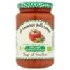 Jar of organic tomato sauce with basil, labeled "Le conserve della nonna," 350g, Italy.