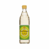 Clear glass bottle with yellow cap and green label, contains rice vinegar, product of Taiwan.