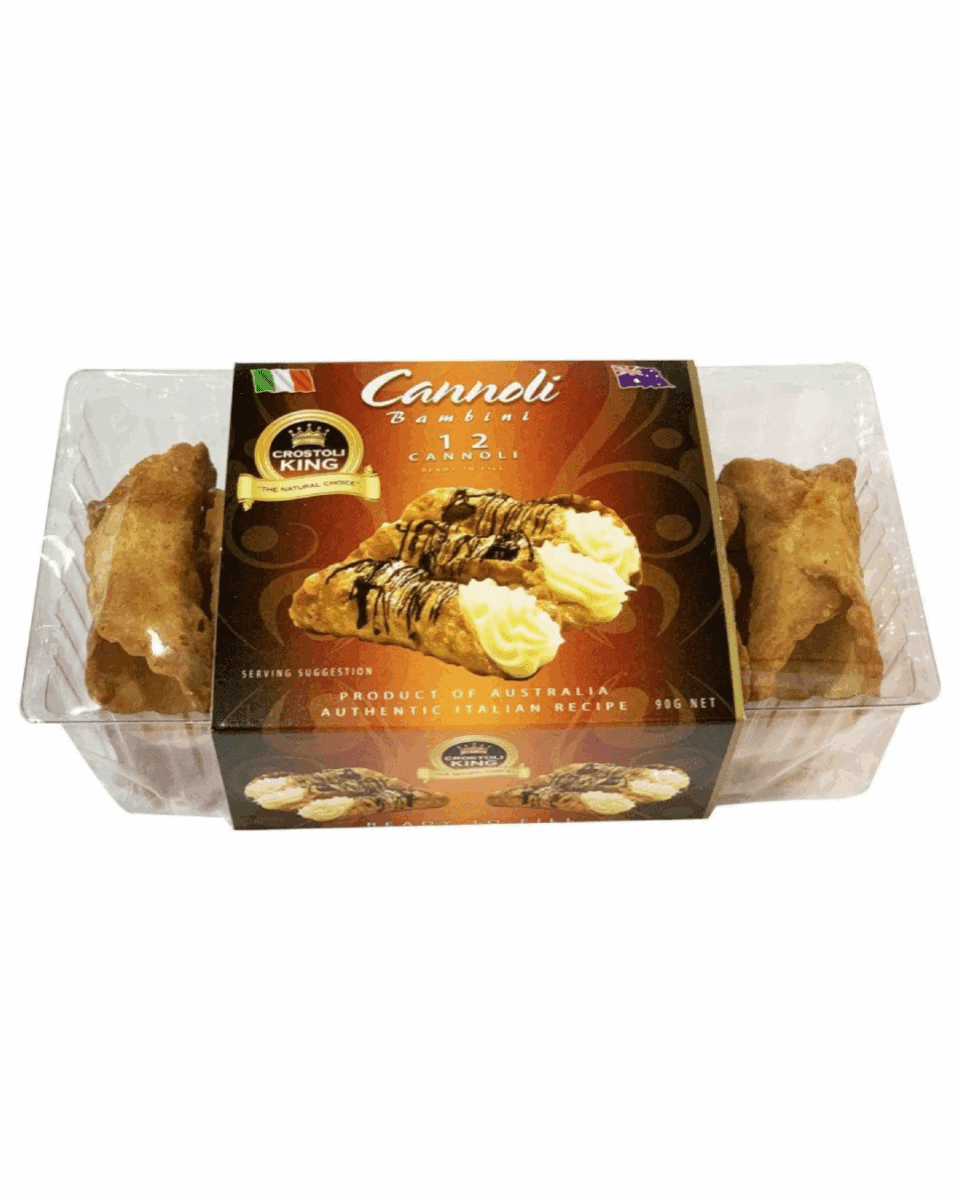 Cannoli Bambini by Crostoli King, 12-pack, Australian product with Italian recipe, 90g.