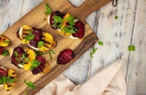 Plum and Peach Bruschetta