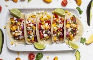 Pulled Chicken & Peach Soft Tacos