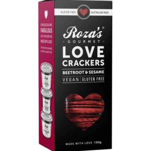 ROZA’S LOVE CRACKERS BEETROOT & SESAME