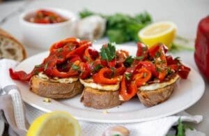 Roasted Capsicum Bruschetta