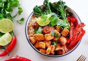 Sesame-tofu-rice-bowl