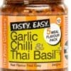 Garlic Chilli & Thai Basil sauce jar, gluten-free, 5 Meal Flavour Pack, 240g, The Food Company.
