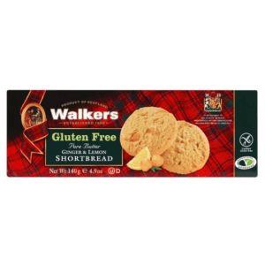 WALKERS GLUTEN FREE GINGER AND LEMON SHORTBREAD