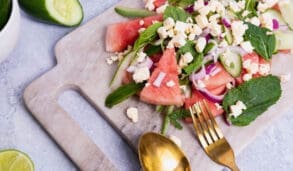 Watermelon Cucumber and Feta Salad