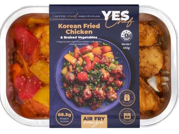 YES CHEF KOREAN FRIED CHICKEN BRAISED VEGETABLES