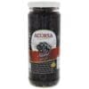Jar of Acorsa sliced black olives with a white lid and label showing olives.