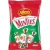 Allen's Minties red/green bag with 150g mint sweets, "No Artificial Colours," nutritional info.