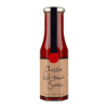 Glass bottle of Aussie Bush Tomato Sauce, 250ml, gold cap, red seal with black ribbon.
