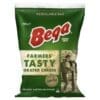 Green package of Bega Farmers' Tasty Grated Cheese, 500g, resealable, Sydney Royal endorsed.