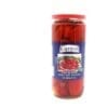 Jar of Capriccio fire roasted sweet red peppers, net weight 450g, with blue label.