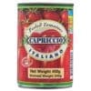 Can of "Capriccio Italiano" peeled tomatoes, net weight 400g, made with 100% Italian tomatoes.