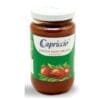 Glass jar of Capriccio Organic Tomato Paste, white lid, green label, 200 grams.