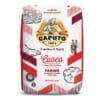 Caputo "00" flour package with baking illustrations and brand details from Napoli.