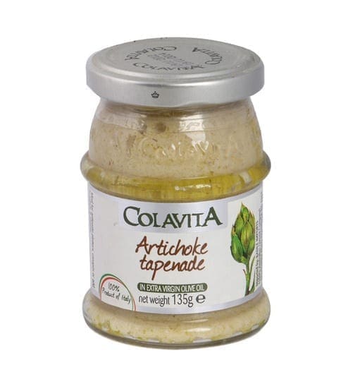 Jar of Colavita Artichoke Tapenade, 135g, creamy spread with extra virgin olive oil.