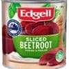 Edgell sliced beetroot can, 825g, with health rating 4/5 and beetroot slices on label.