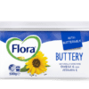 Flora Buttery spread tub, 500g, with sunflower design, Omega 6, Vitamin E, buttermilk.