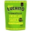 Green package of Gran Luchito Tomatillo Enchilada Sauce, mild, 400g, coriander, jalapeño.