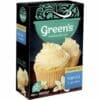 Box of Green's Vanilla Cupcake mix, 490g, with cupcakes image, no artificial colors or flavors.