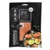 Package of Harris Smokehouse 100g Tasmanian-sourced cold-smoked salmon with clear window.