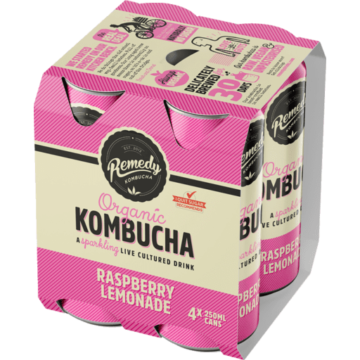 REMEDY KOMBUCHA ORGANIC RASPBERRY LEMONADE