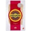 Jarlsberg cheese slice, 150g, 27% fat, TINE Norway, red and yellow floral logo.
